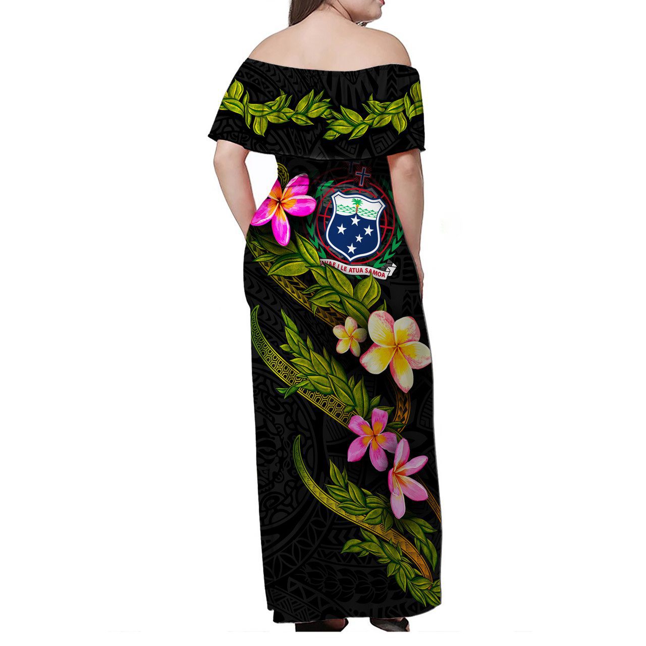 Samoa Women Off Shoulder Long Dress – Plumeria Tribal