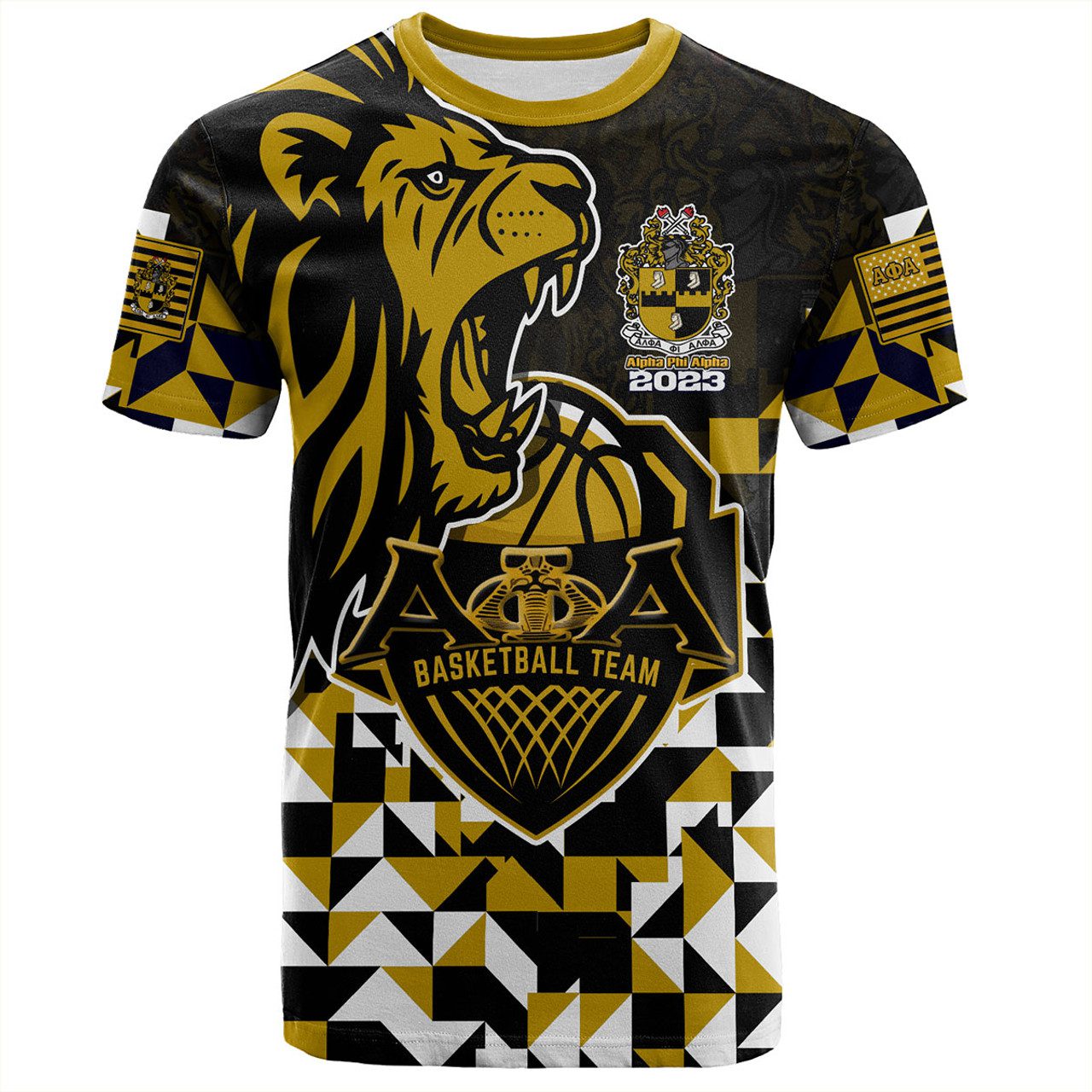 Alpha Phi Alpha T-Shirt Custom Alpha Phi Alpha Baseketball Lion Hexagon Jersey