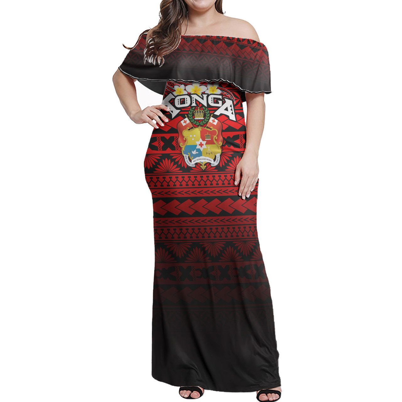 Tonga Women Off Shoulder Long Dress – Tongan Patterns Culture