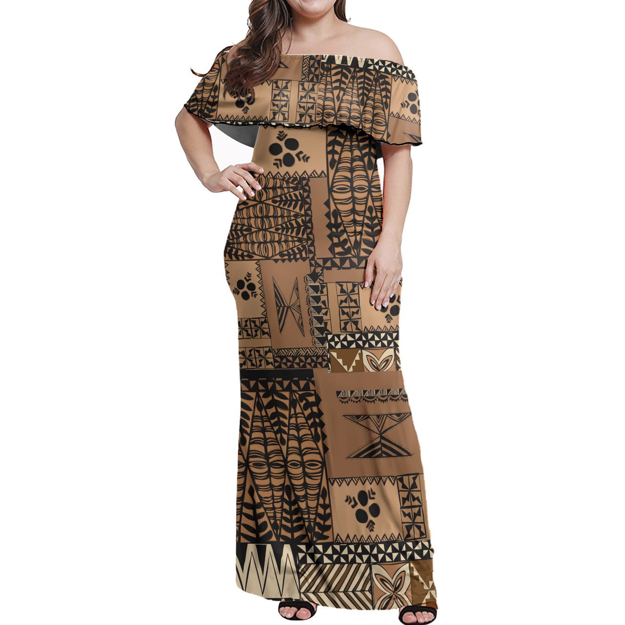 Tonga Combo Off Shoulder Long Dress And Shirt Tonga Siapo