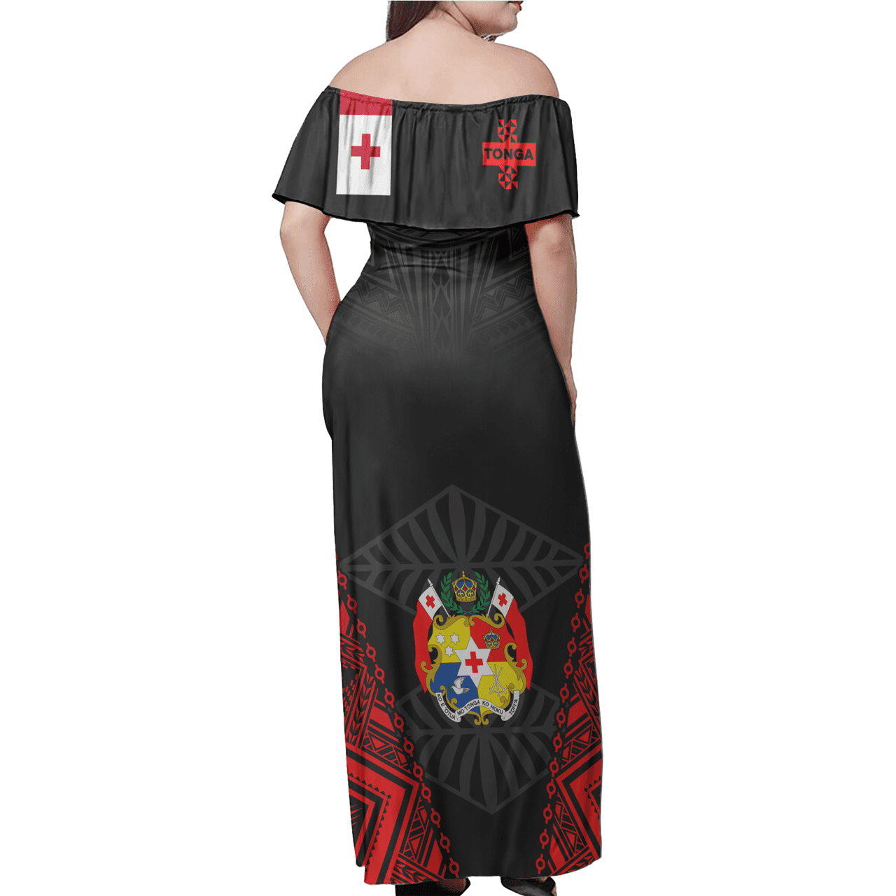 Tonga Women Off Shoulder Long Dress – National Day Tonga Polynesian Culture