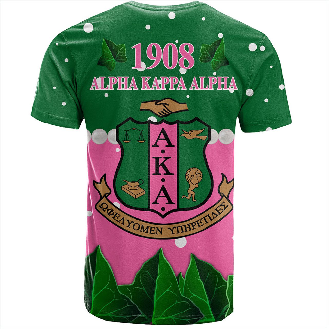 Alpha Kappa Alpha T-Shirt Ivy Leaf Style Pearls
