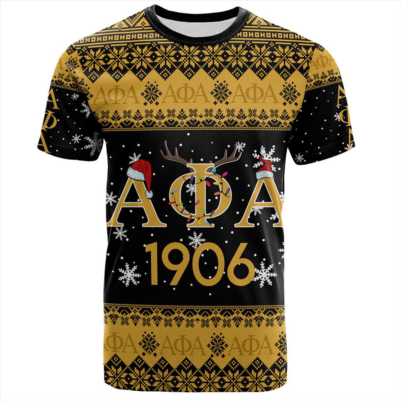 Alpha Phi Alpha T-Shirt Christmas Symbols Design