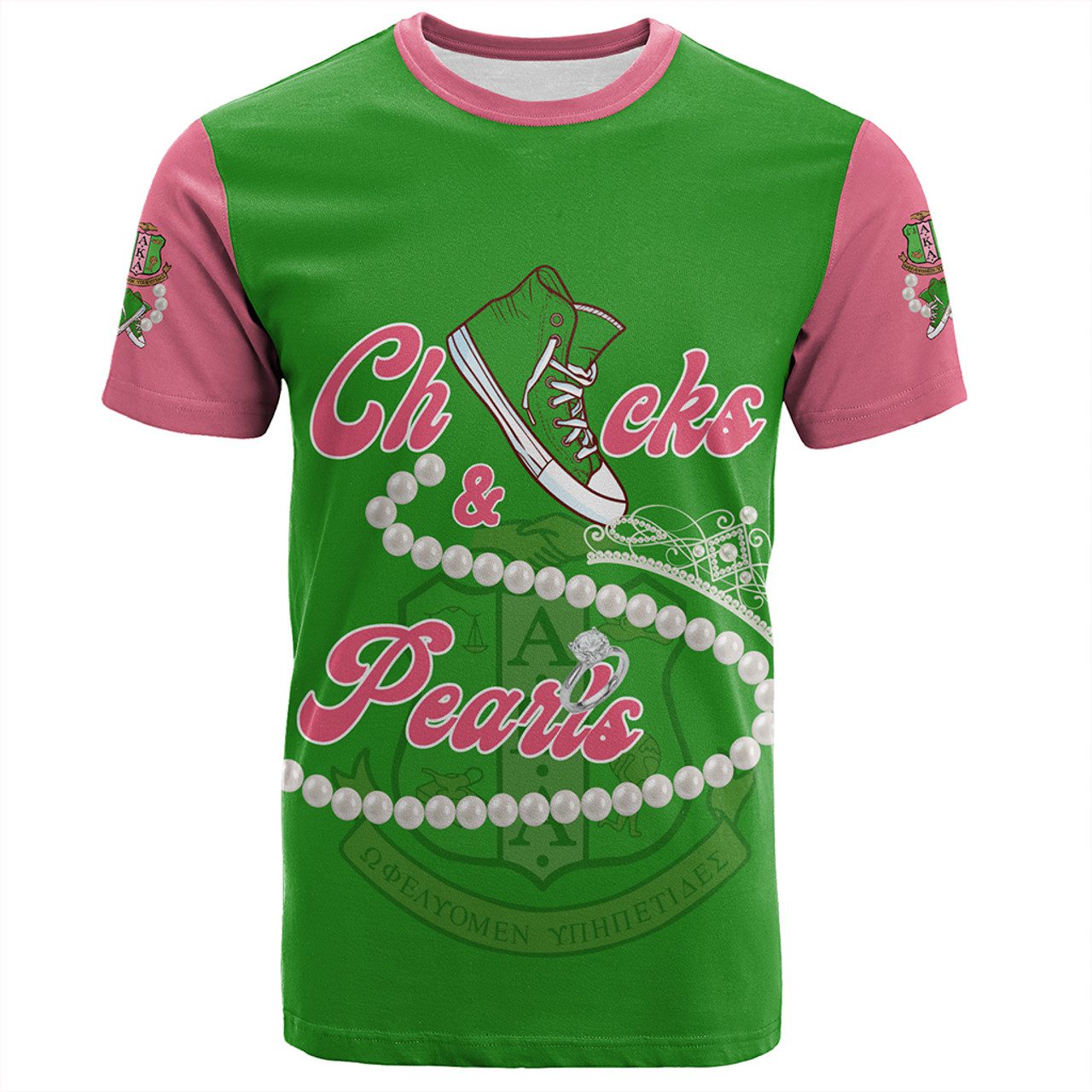 Alpha Kappa Alpha T-Shirt Chuk And Pearls