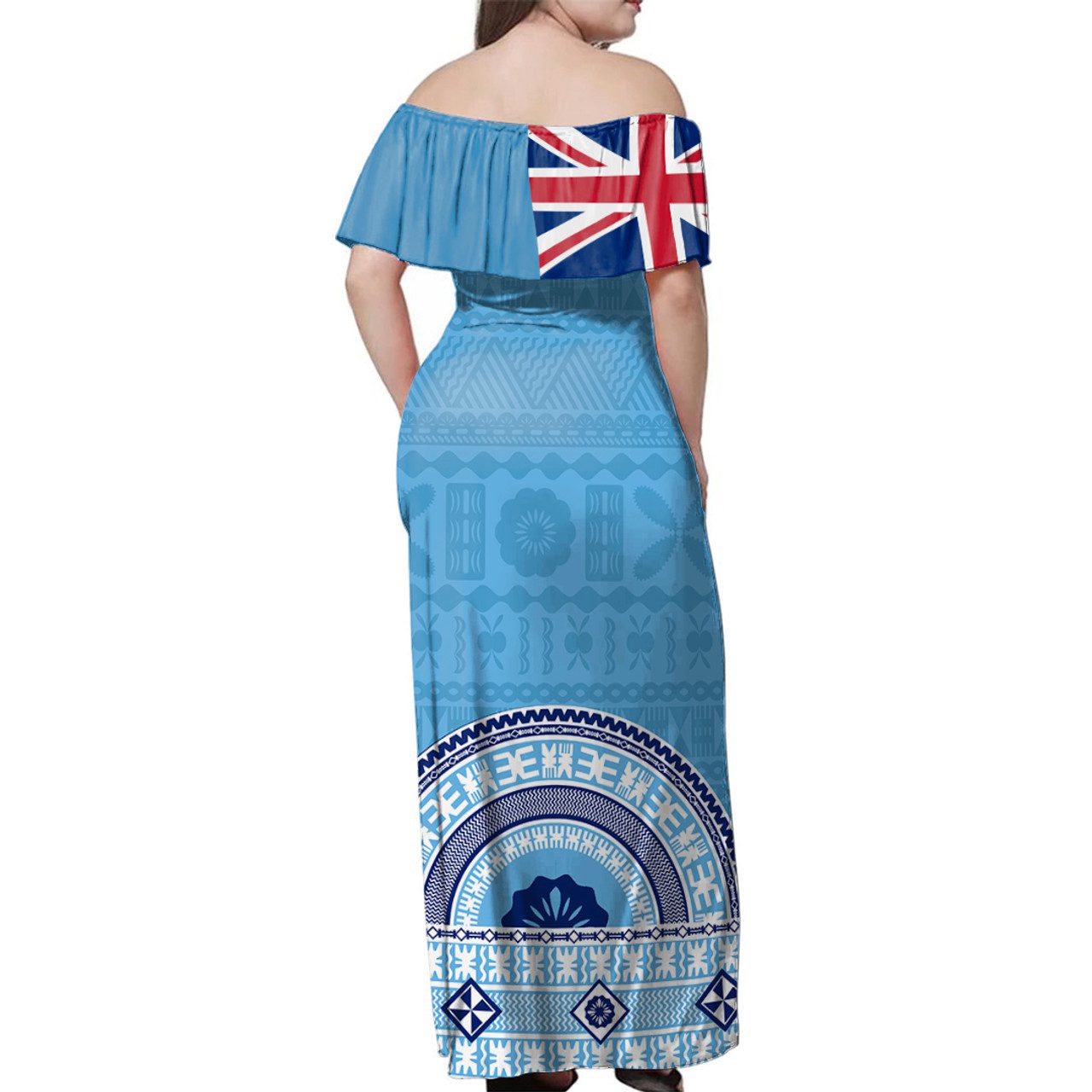 Fiji Off Shoulder Long Dress Fiji Day Bula Pattern