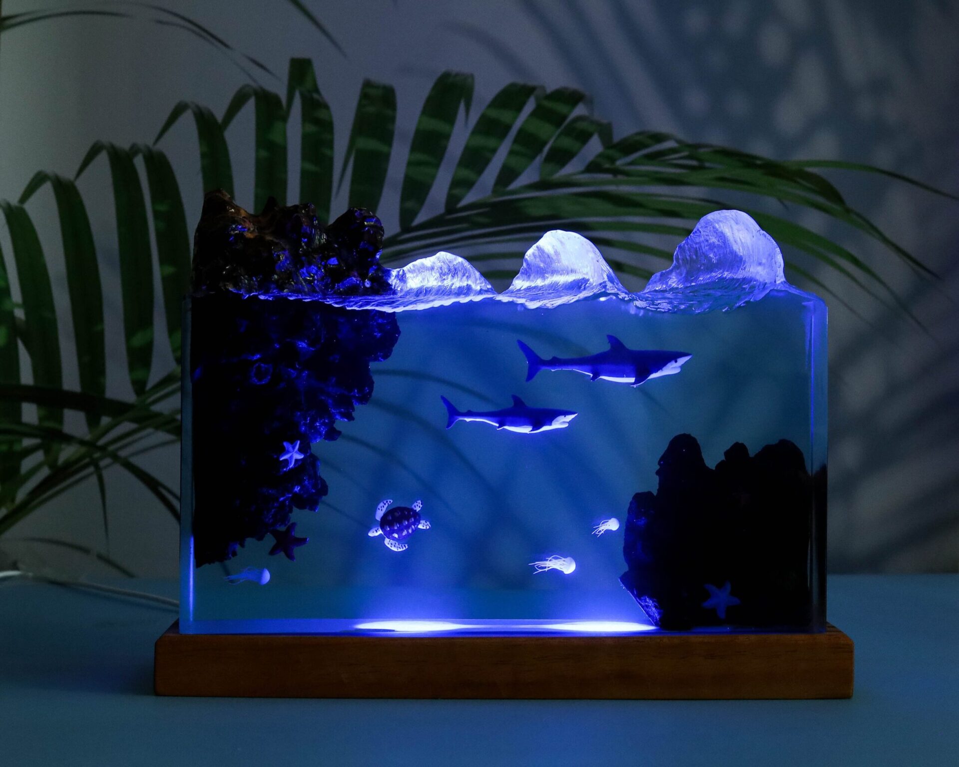 Shark & Sea Turtle Epoxy Resin Lamp – Resin Lamps Store