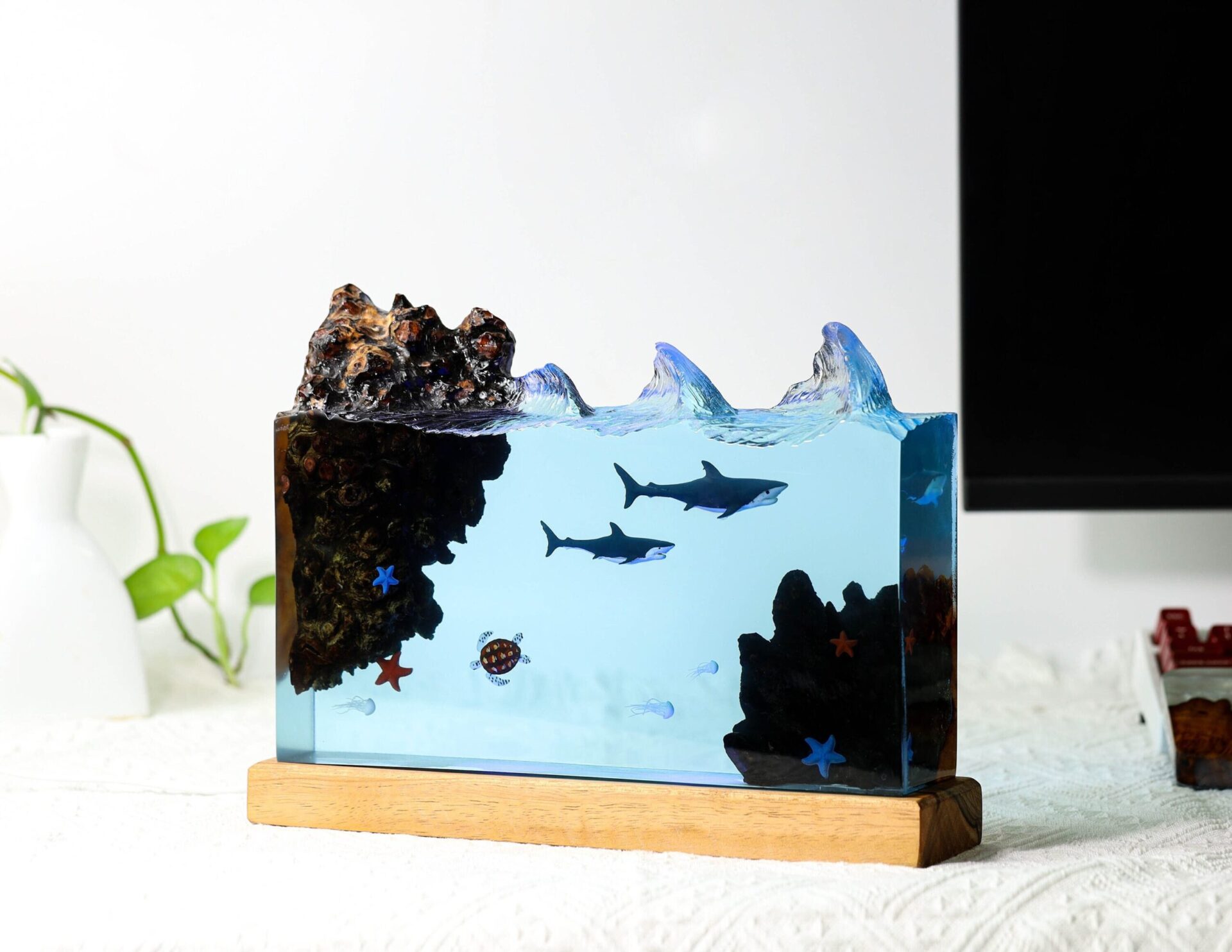 Shark & Sea Turtle Epoxy Resin Lamp – Resin Lamps Store