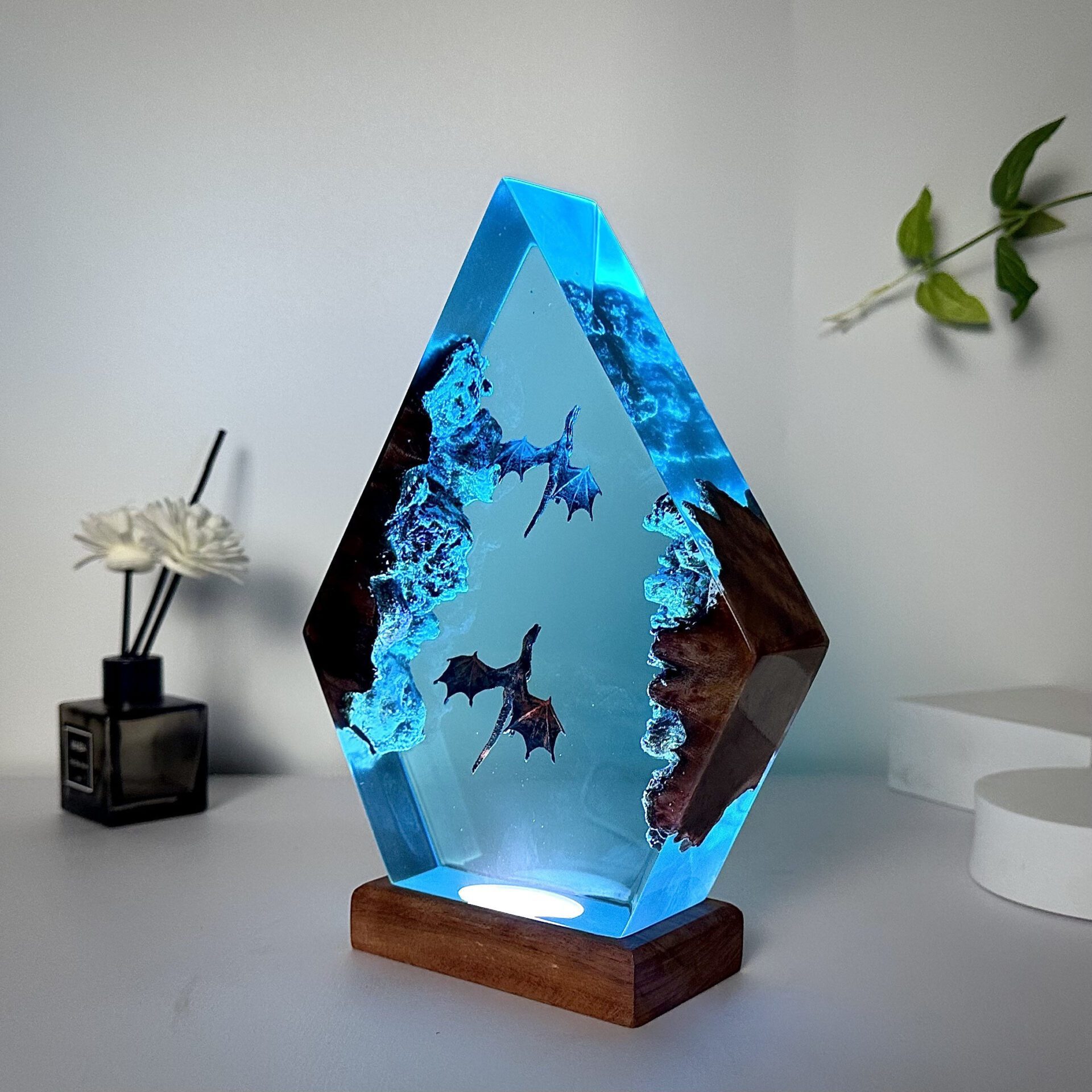 Ice Dragon & Fire Dragon Epoxy Resin Lamp – Resin Lamps Store