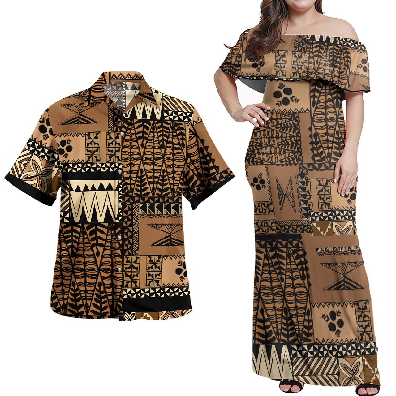 Tonga Combo Off Shoulder Long Dress And Shirt Tonga Siapo