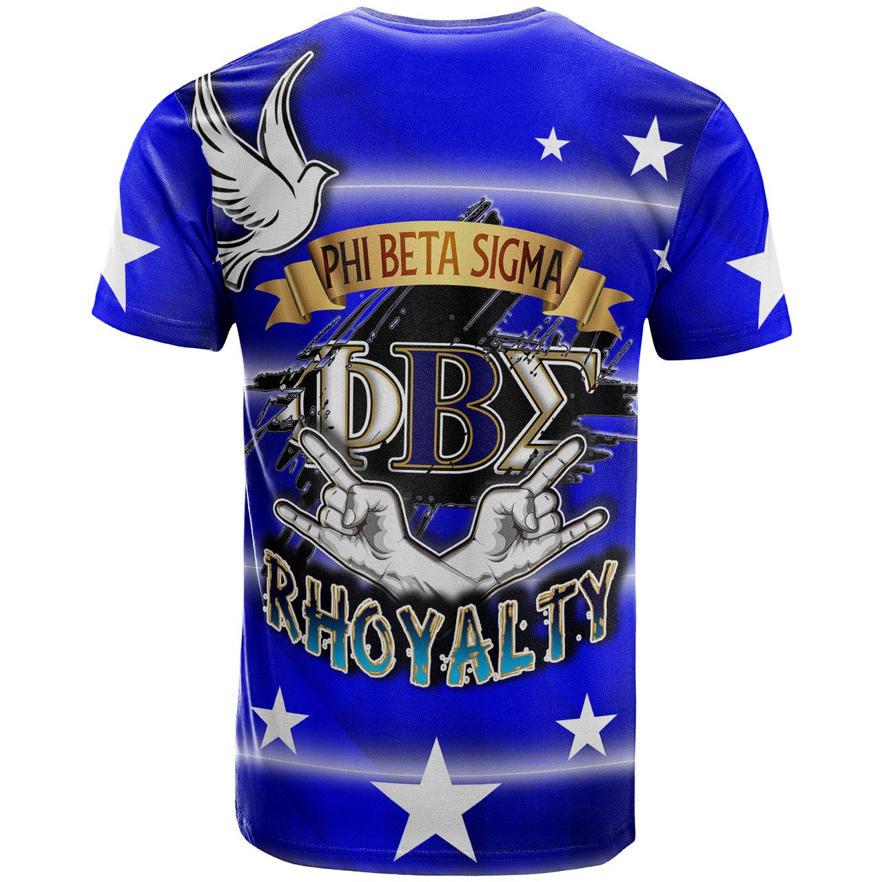 Phi Beta Sigma T- Shirt – Custom Rhoyalty Dove Bird And Hand 1914 T- Shirt