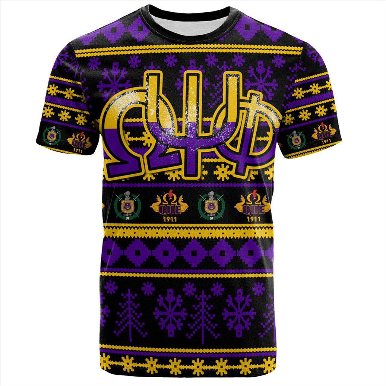 Omega Psi Phi T-Shirt Christmas Style Grunge