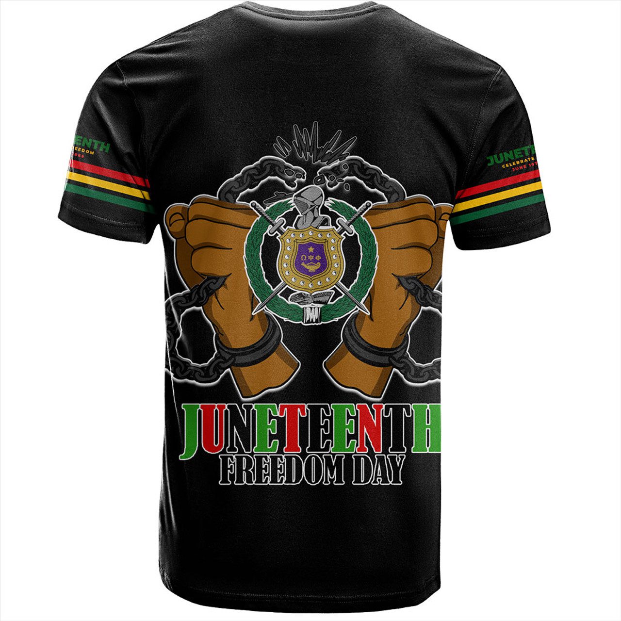 Omega Psi Phi T-Shirt Juneteenth Chain Freedom Day