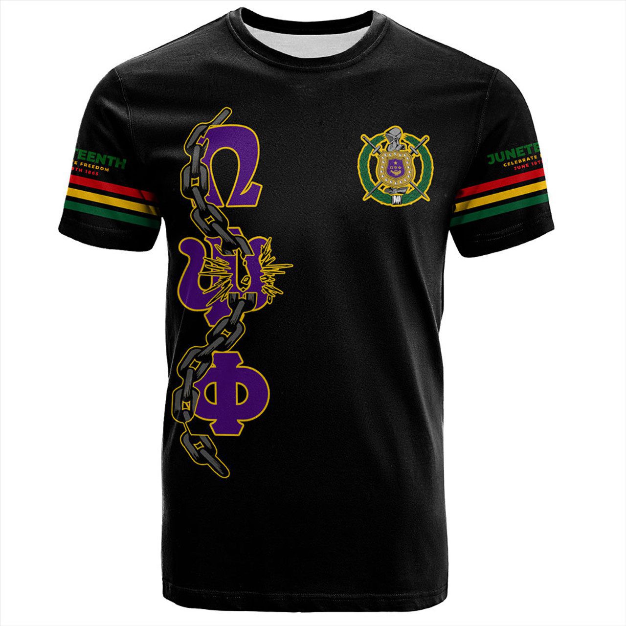 Omega Psi Phi T-Shirt Juneteenth Chain Freedom Day