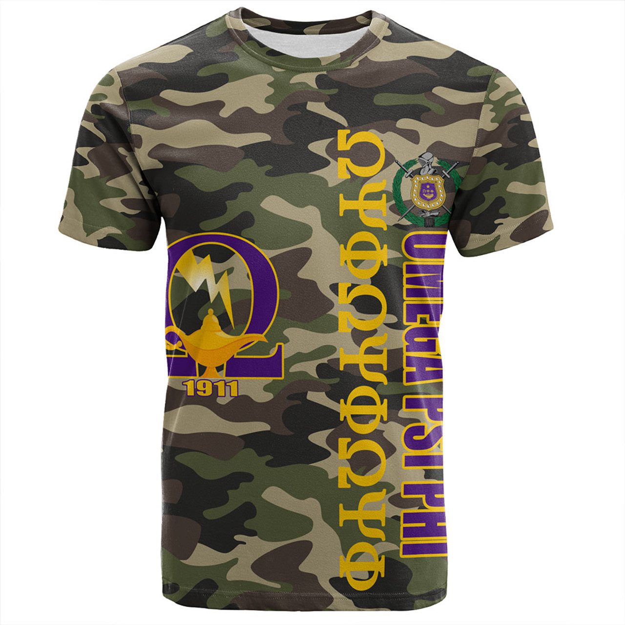 Omega Psi Phi T-Shirt Camouflage Style Greek