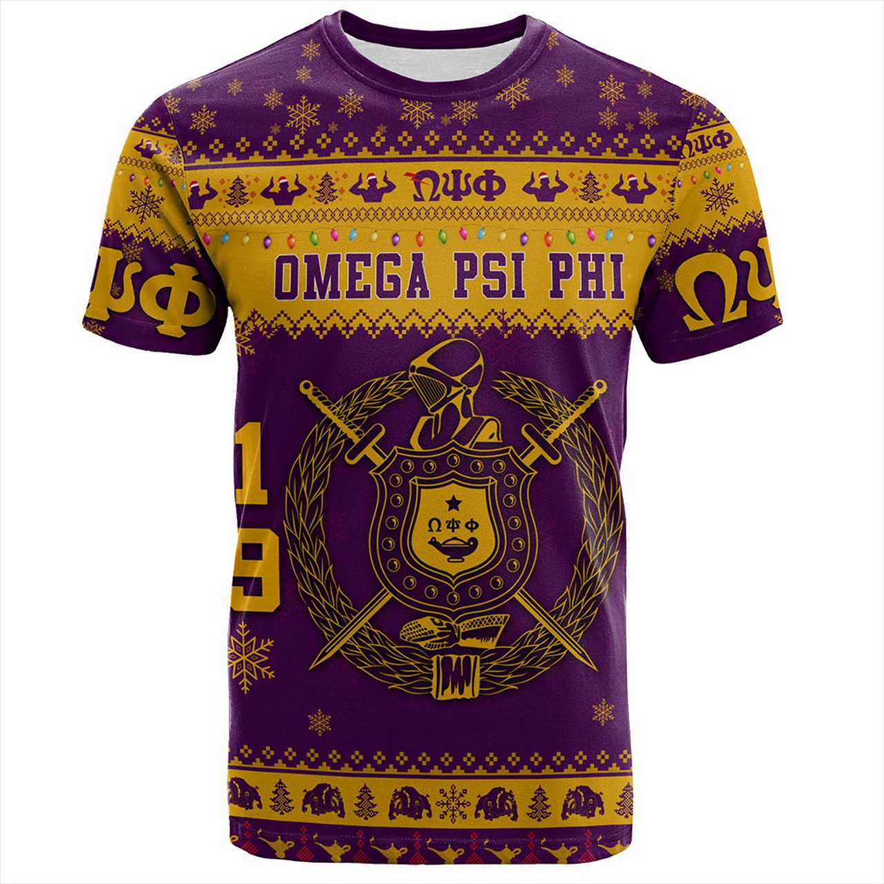 Omega Psi Phi T-Shirt Christmas Style Pattern