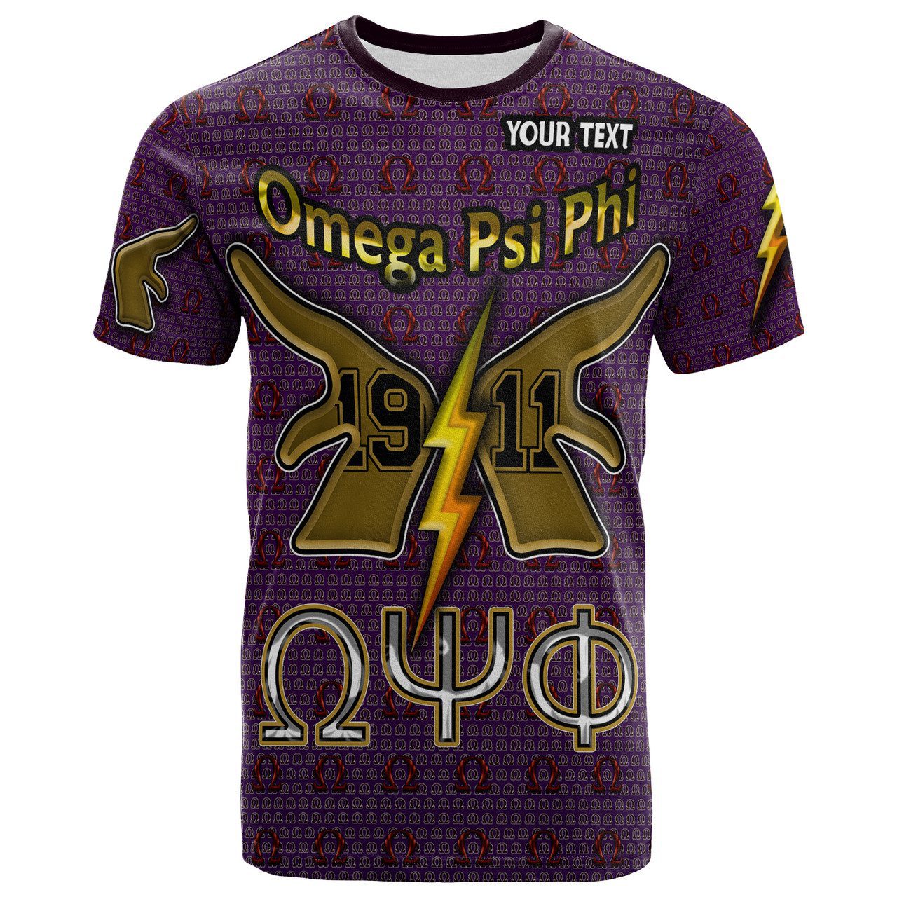 Omega Psi Phi T-Shirt- Custom Omega Psi Phi Hand 1911 T-Shirt