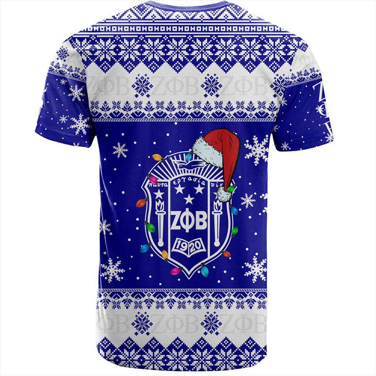 Zeta Phi Beta T-Shirt Christmas Symbols Design