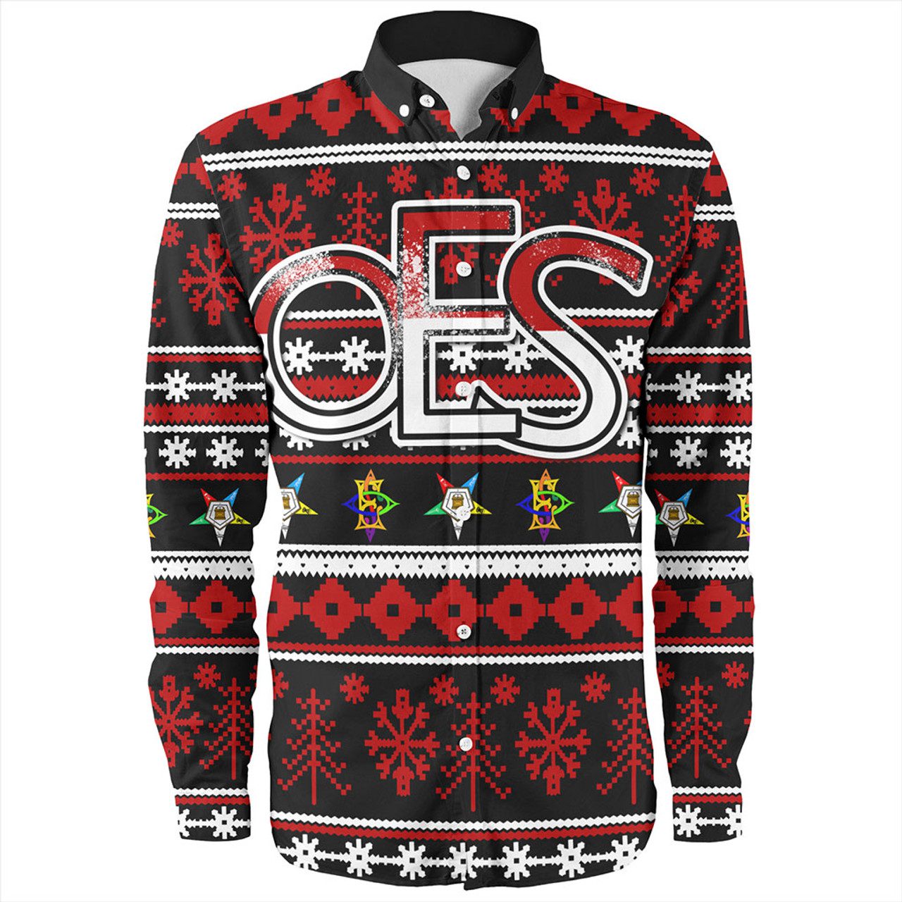 Order of the Eastern Star Long Sleeve Shirt Christmas Style Grunge