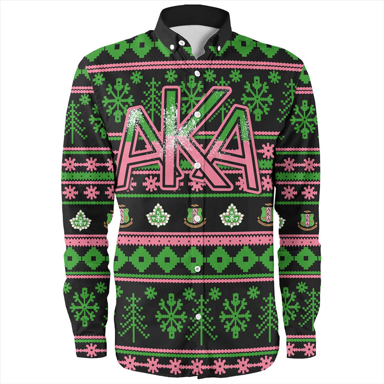 Alpha Kappa Alpha Long Sleeve Shirt Christmas Style Grunge