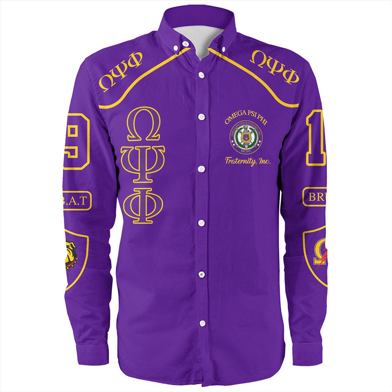 Omega Psi Phi Long Sleeve Shirt Greek Fraternity Style